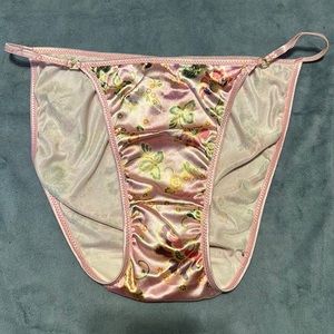 Pink flowery satin panties from Delicates size 7/L